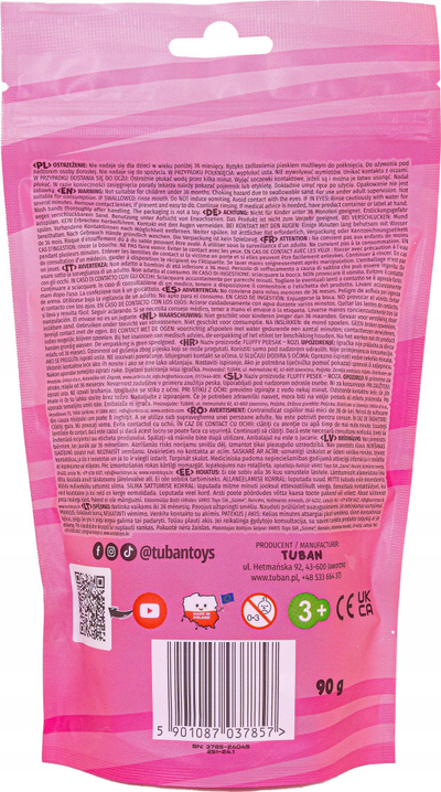Rërë loje Tuban Fluffy Sand, 90 g, fluffy, rozë