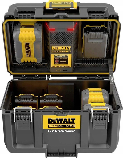 Kuti veglash Dewalt ToughSystem 2.0 DWST83471-QW, karikues baterish 18V XR FlexVolt, porta USB, e verdhë