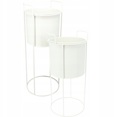 Set mbajtëse metalike për bimë Home Styling Collection, 2 copë, të zeza