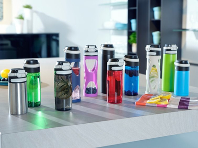 Termus Leifheit Insulated Mug Flip 3277, 600 ml, çelik inox, jeshile kiwi