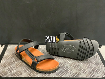 Sandale SCHOLL Heaven Ad F23009 1004 350, lëkurë nubuck, komode, të zeza
