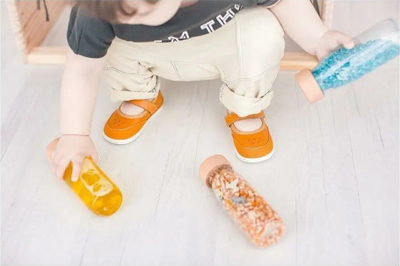 Lodër shqisore Petit Boum Spy Bottle Sea, Montessori, për beba 3m+, blu