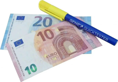 Stilolaps zbulues kartëmonedhash Genie Quick Tester 11794, për para fallco, portativ