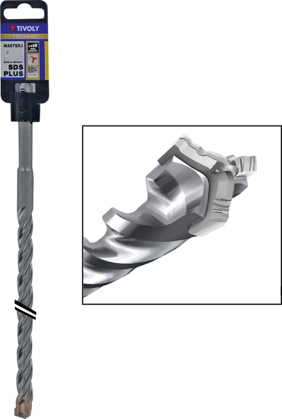 Спирално сврдло за бетон Tivoly Master 3 Technic SDS Plus, Ø20 mm, 450 mm, сиво
