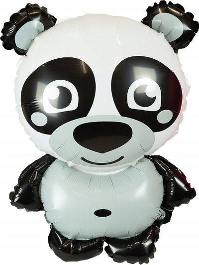 Balon metalik dekorativ Zoo Panda, formë pande, shumëngjyrësh