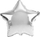 Balonë foil dekorative Silver Star, formë ylli, 45cm, ngjyrë argjendi