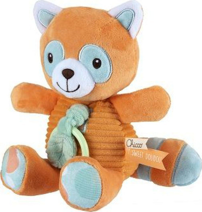 Lodër muzikore Chicco Red Panda, kuti muzike pelushi, portative, e kuqe