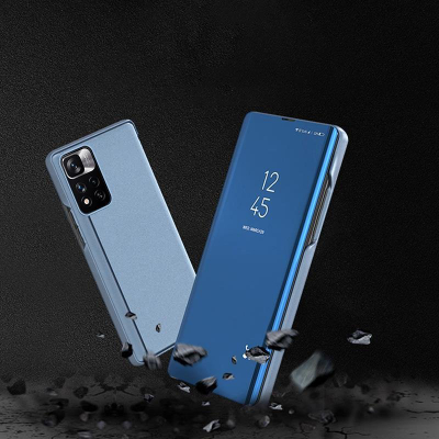 Këllëf flip Xiaomi Redmi Note 11 Pro, Clear View, mbrojtës, blu