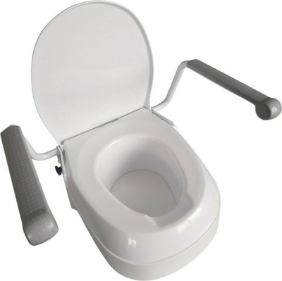 Ngritës tualeti Mobilex me kapak dhe ulëse WC, polipropilen, i bardhë