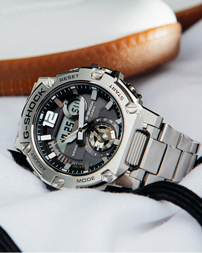 Orë dore për meshkuj Casio G-Shock GST-B300SD-1AER, e argjendtë