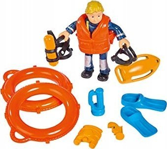 Lodër varkë shpëtimi Simba Fireman Sam Neptune, 20 cm, me figurë Penny, e verdhë