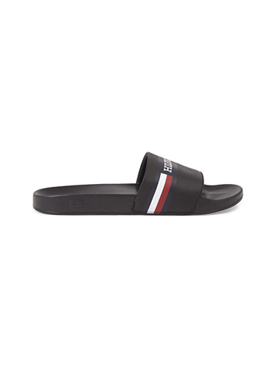 Papuçe për meshkuj Tommy Hilfiger Corporate Hilfiger Pool Slide Black, të zeza