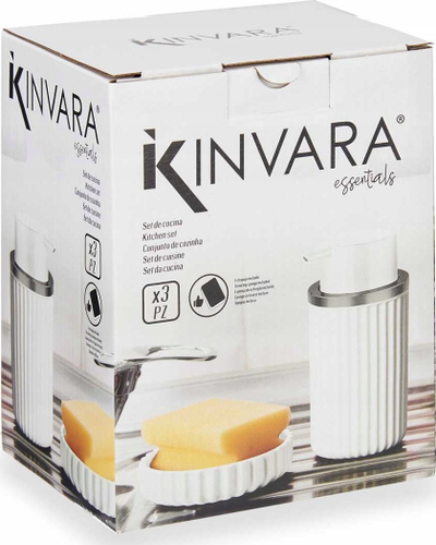 Set kuzhine Kinvara Essentials, 3 pjesë, plastik, i bardhë