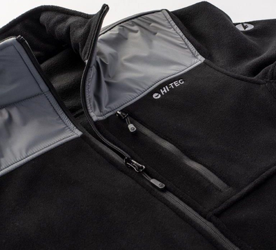 Bluzë me zinxhir Hi-Tec Hanis 350 M, fleece, për meshkuj, e zezë gri