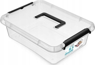 Kuti organizuese SimpleStore, 8.5L, plastike transparente, me dorezë bartëse