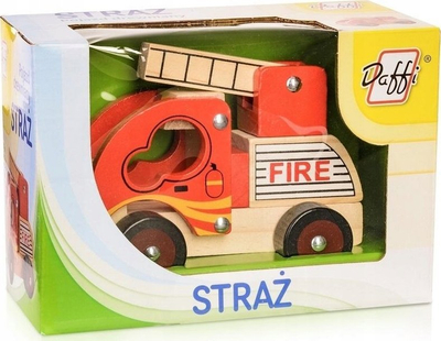 Lodër kamion zjarrfikës prej druri Daffi Fire Brigade, për fëmijë 1+