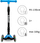 Trotinet balancues Kidwell Vento Football, 3 rrota me LED, për kalamaj 3+, blu