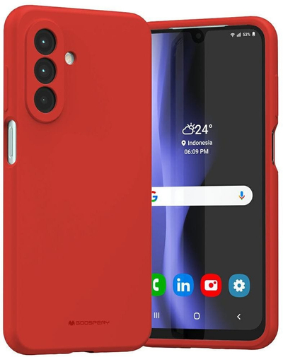 Kapak silikoni Mercury për Samsung Galaxy A26, i butë, antirrëshkitës, i kuq
