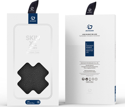 Kapak telefoni DUX DUCIS Skin X2 për Samsung Galaxy S23 Plus, lëkurë PU, me xhep kartash, i zi