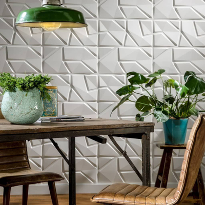 Panele muri 3D WallArt Liam GA-WA31, set me 12 copë, dekor, të bardha