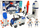 Set lodrash hapësinore Leantoys Space Rocket, raketë dhe makina, me astronautë, bardh e blu