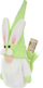 Figurë dekorative Saska Green Gnome Bunny, 20cm, për pranverë, jeshile me të bardhë
