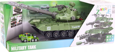 Lodër tank ushtarak LEAN Toys DIY, për tu montu, me drita dhe zë, jeshile