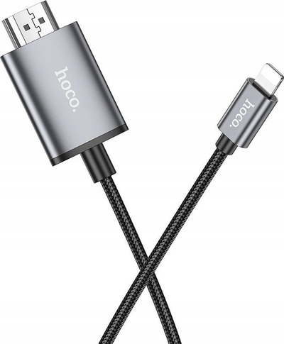 Kabllo video Hoco UA27 Lightning në HDMI, 2m, Full HD 1080p, gri