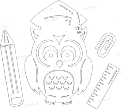 Set dekorimi për shkollë LearnHow Large Stained Glass Owl, 4 copë, shumëngjyrësh