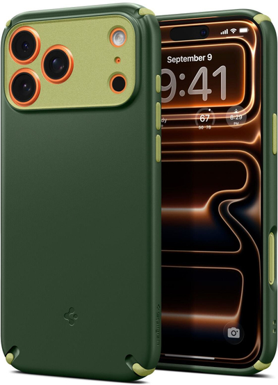 Футрола за телефон Spigen Nano Pop Hybrid MagSafe, за iPhone 17 Pro Max, двослојна, Avo Green