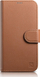 Këllëf portofol iCarer Wallet Case 2in1 për iPhone 14, lëkurë natyrale, Anti-RFID, kafe