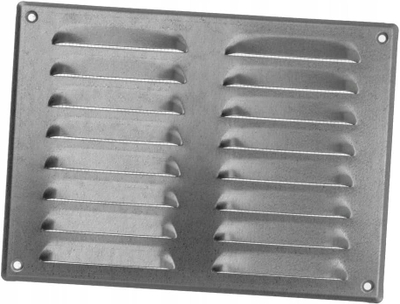 Grilë ajrimi Euro3plast METAL GRILLE 260x190, metal i galvanizuar, ngjyrë argjendi