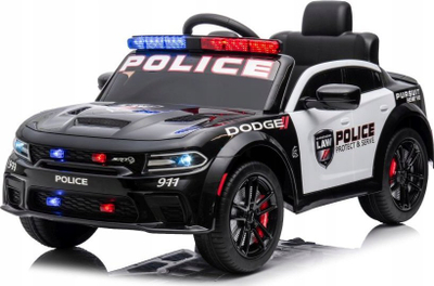 Makina elektrike për fëmijë Dodge Charger Police, 12V, telekomandë prindërore, e zezë