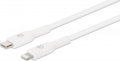 Kabllo Manhattan USB C në Lightning, 0.5m, 480 Mbps, e bardhë