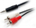 Kabllo audio Equip Jack 3.5mm në RCA x2, 2.5m, e zezë