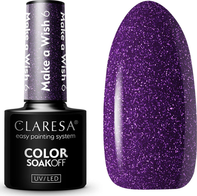 Llakk xhel për thonj Claresa SoakOff Make a Wish, UV/LED, ngjyra 6, 5g