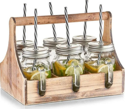 Set gotash për pije Zeller, 7 pjesë, 450 ml, qelq transparent