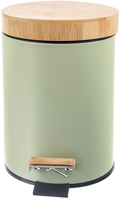 Koshi mbeturinash Lumarko GREENISH, metalik, me pedal, 5L, jeshil pastel
