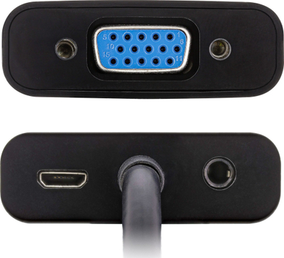 Kabllo konvertuese InLine HDMI në VGA, me audio, e zezë