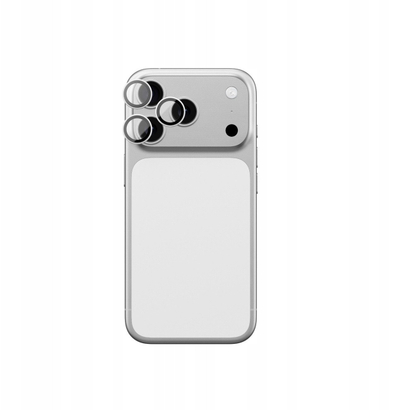 Qelq mbrojtës për lentat AmazingThing për iPhone 17 Pro edhe 17 Pro Max, me kornizë alumini, ngjyrë argjendi