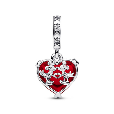 Aksesor për byzylyk Pandora Mickey Minnie Mouse Disney792522C01, i kuq/i argjendtë