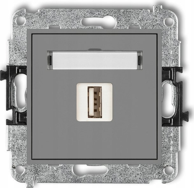 Prizë muri USB Karlik Mini, 5V 2A, gri mat