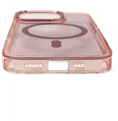 Футрола за телефон Hurtel Glitter со MagSafe за iPhone 16e, TPU, розова