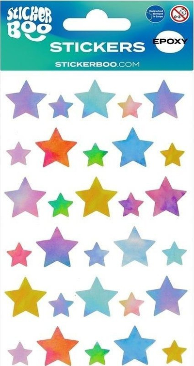 Sticker ngjitës Dymo BOO Stars, set 30 copë, shumëngjyrësh