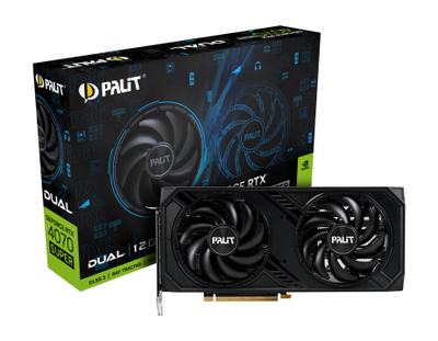 Kartë grafike Palit Dual GeForce RTX 4070 SUPER, 12GB GDDR6X, e zezë