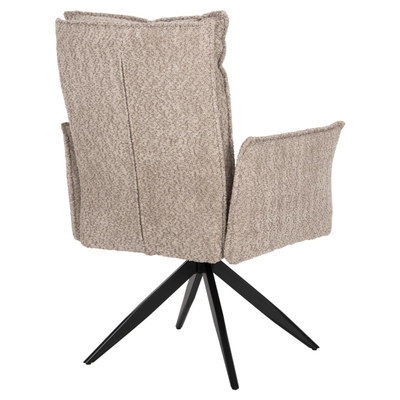 Karrige ngrënieje Zorin me tapiceri 64x66x94,5Hcm (HM9846.07), bezhë/ zezë