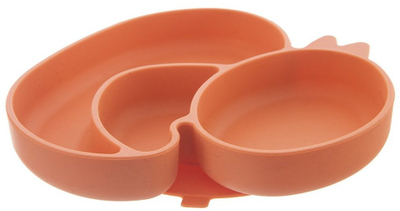 Pjatë për kalamaj Orion Silicone Divided Duck, 19.5x19 cm, portokalli