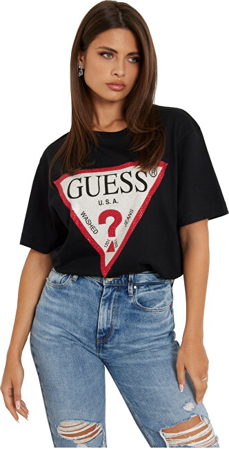 Maicë për femra GUESS SS CN Shiny Triangle, e zezë