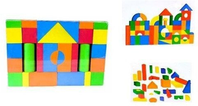 Сет пена блукови W&amp;K Foam Blocks, 56 парчиња, едукативни, шарени