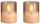 Set qirinjsh LED Moods &amp; More Glass Candle Hurricane, 47x57mm, 2 copë, ngjyrë shampanj
